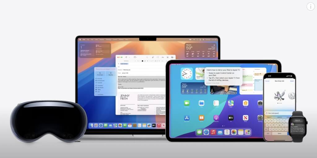 蘋果公司9日舉辦WWDC，預覽多個大幅改版且重新命名的作業系統，包括iOS 26、iPadOS 26、watchOS 26等。 圖：取自Apple YouTube頻道網頁