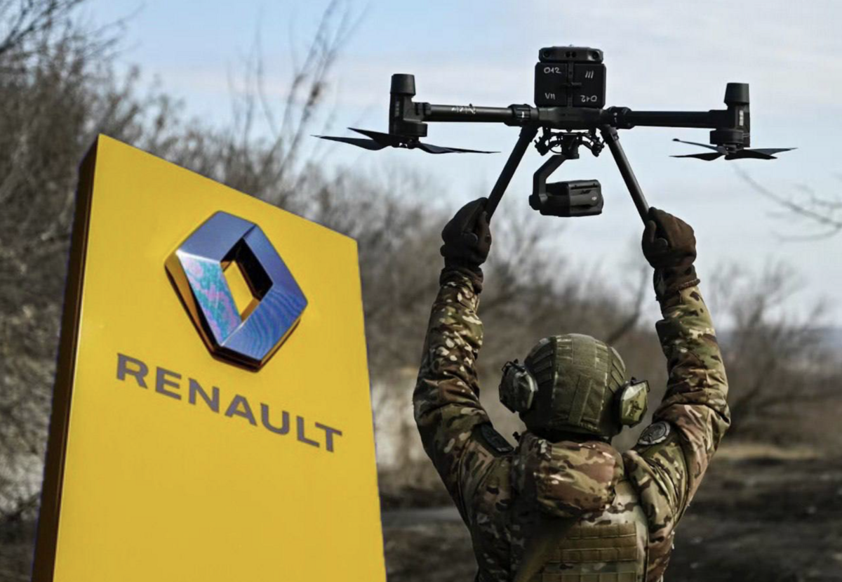 法國政府要求汽車大廠雷諾（Renault）在烏克蘭境內生產軍用無人機，用以協助抵抗俄羅斯。 圖：擷取自《NEXTA》