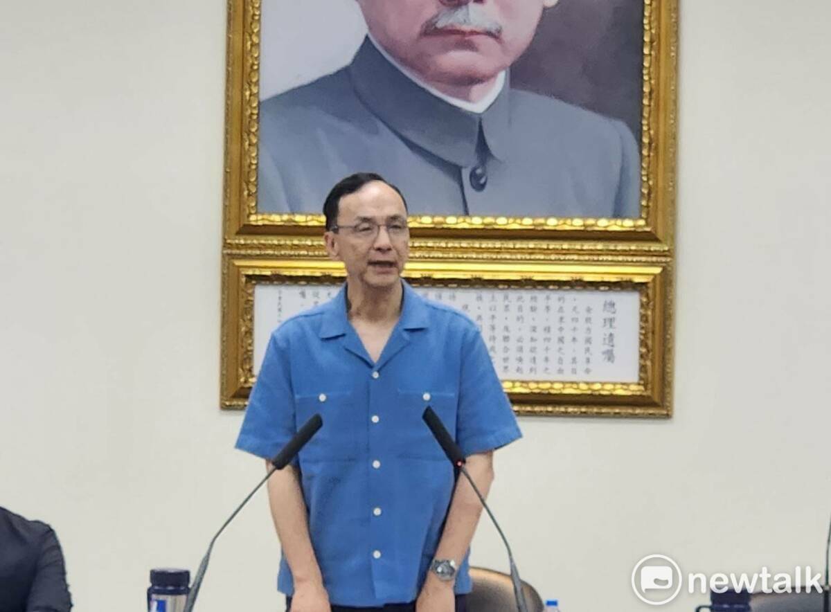 國民黨主席朱立倫主持國民黨中常會。 圖：黃建豪/攝