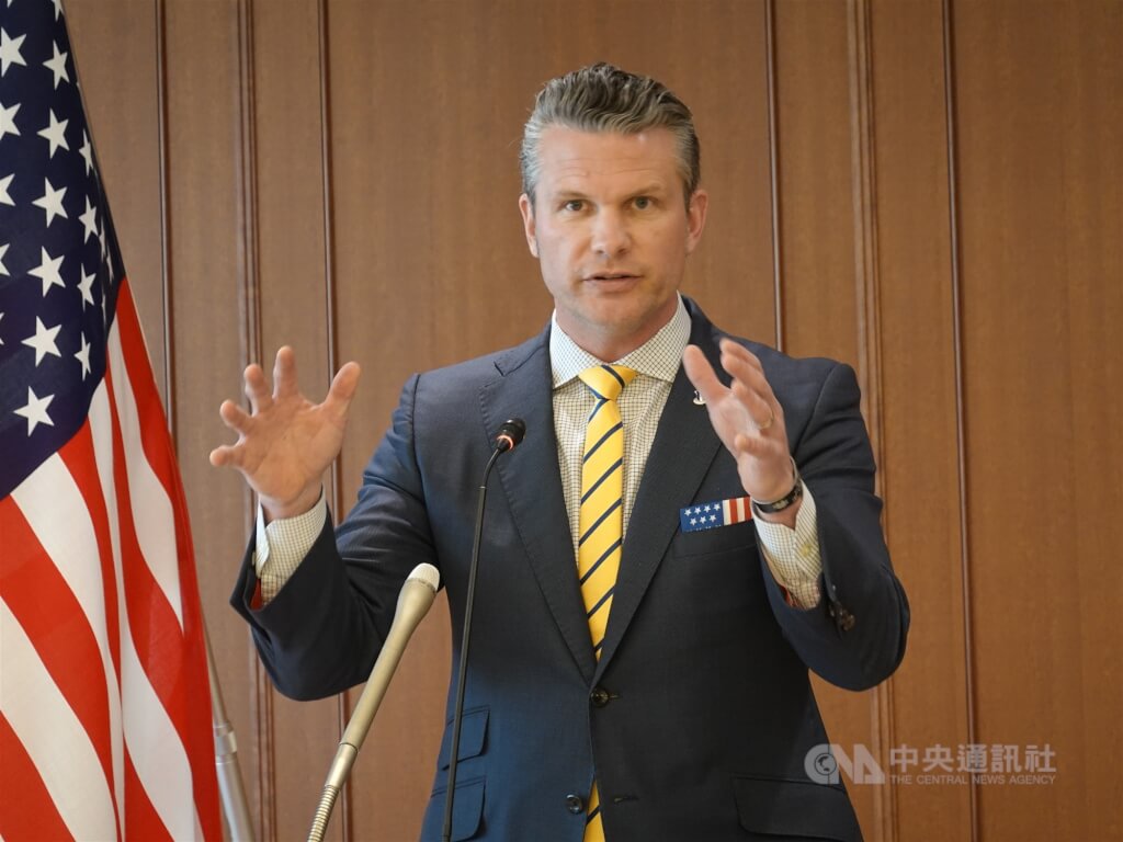 美國國防部長赫格塞斯。（中央社檔案照片） 圖：中央社提供