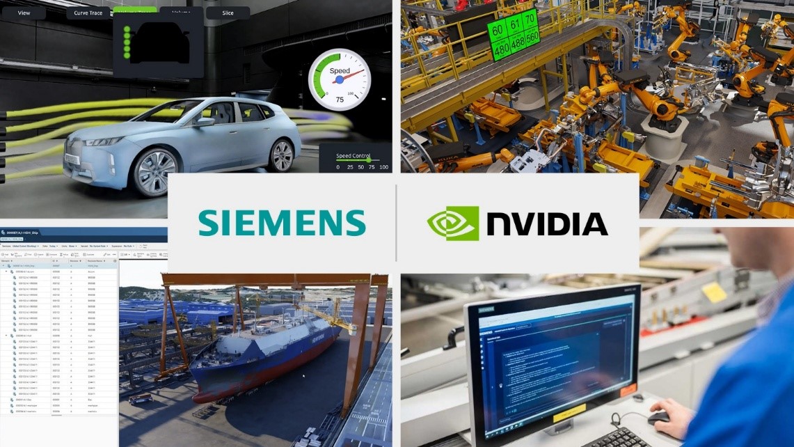 西門子與 NVIDIA 宣布擴大合作夥伴關係，加速推進工業 AI 與數位化的新時代，並實現未來工廠。 圖: NVIDIA/提供