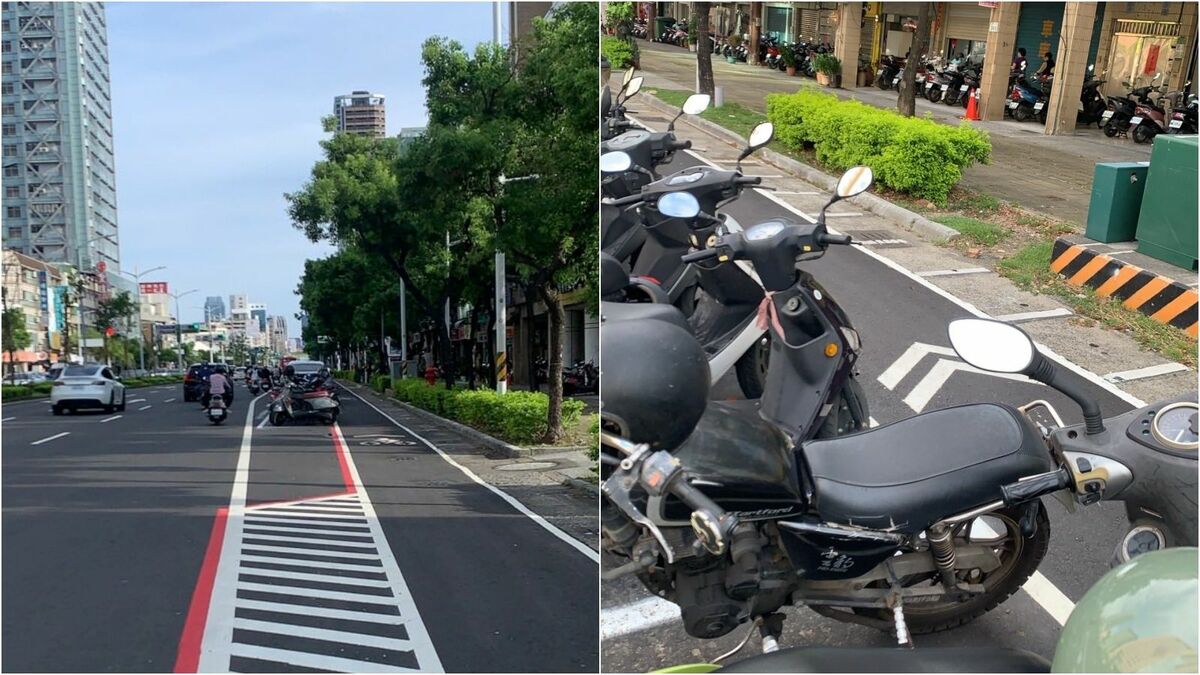 民眾黨高雄市黨部發文狠諷道路設計「太亂了」，反遭打臉這是引進國外提升交通安全的做法。（翻攝自臉書台灣民眾黨高雄市黨部）