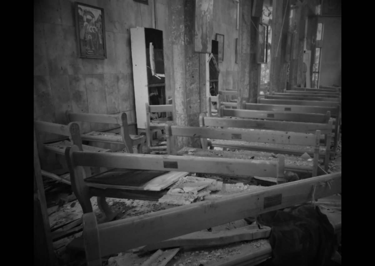 敘利亞首都大馬士革（Damascus）一間希臘東正教會「馬艾利雅斯教堂（Mar Elias Church）」昨（21）日發生了自殺式攻擊。 圖：新頭殼製圖／圖片來源：Hassan Sajwani 的 X