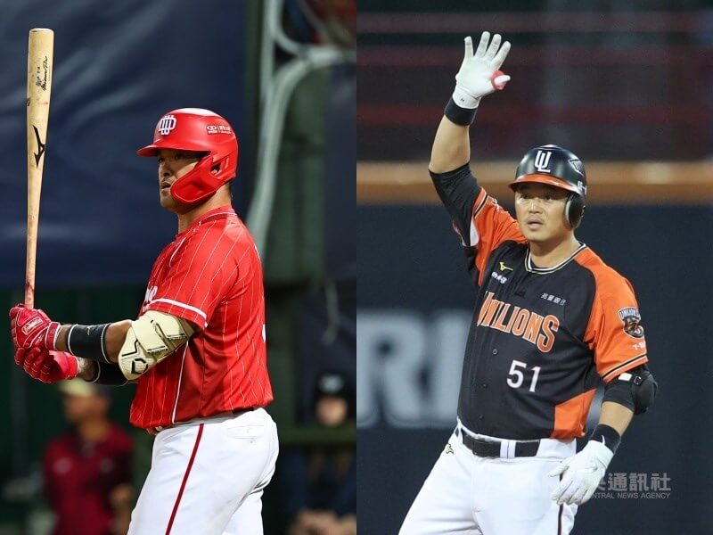 中華職棒公布明星賽名單，TEAM TAIWAN納入即將引退的林智勝（左）與胡金龍（右），傳承意味濃厚。（中央社檔案照片）
