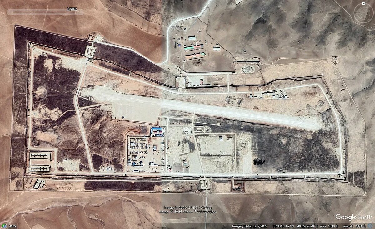 敘利亞西部哈塞克省卡斯魯克基地。該基地擁有美國在敘利亞建造的最長的跑道。 圖：翻攝「X」@sentdefender