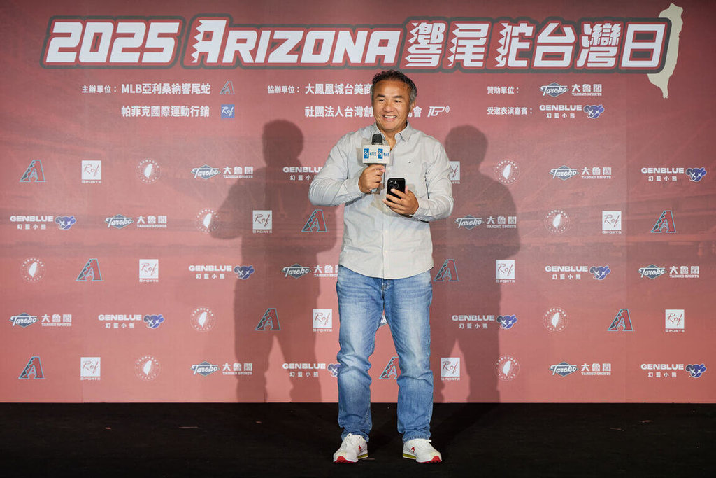 美國職棒大聯盟亞利桑那響尾蛇隊台灣日將於當地時間9月20日登場，今年特別邀請中華職棒傳奇球星張泰山（圖）擔任開球嘉賓。（帕菲克國際運動行銷提供）中央社記者謝靜雯傳真  114年6月23日