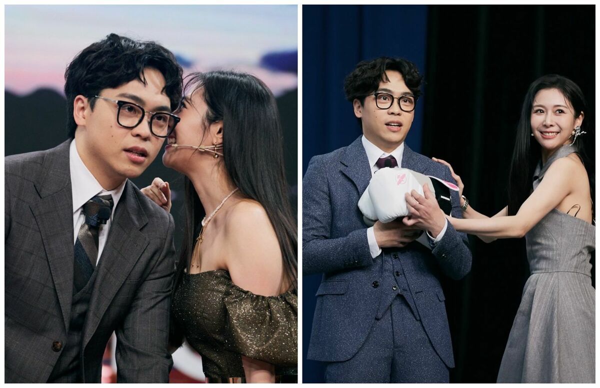 賀瓏與Albee爆熱戀，兩人在節目上耳語的內容也曝光。（翻攝tnns.taiwan IG）