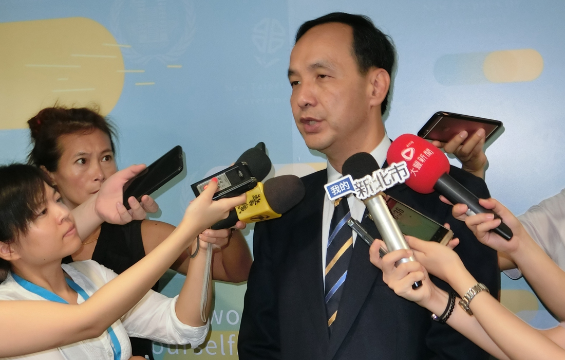 朱立倫表示，國民黨新北市長明年出征的人選，依照黨內作業程序，最快要到年底或明年初才會出來。 圖：李書璇/攝