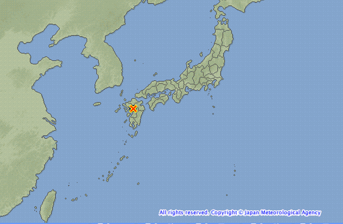日本9日晚間在秋田縣內陸南部發生規模5.2地震，今天清晨再傳餘震。 翻攝自日本氣象廳