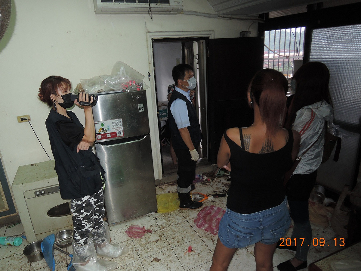 動保所與志工救援剩餘的貓隻並現場蒐證。 圖 : 基隆市動保所/提供