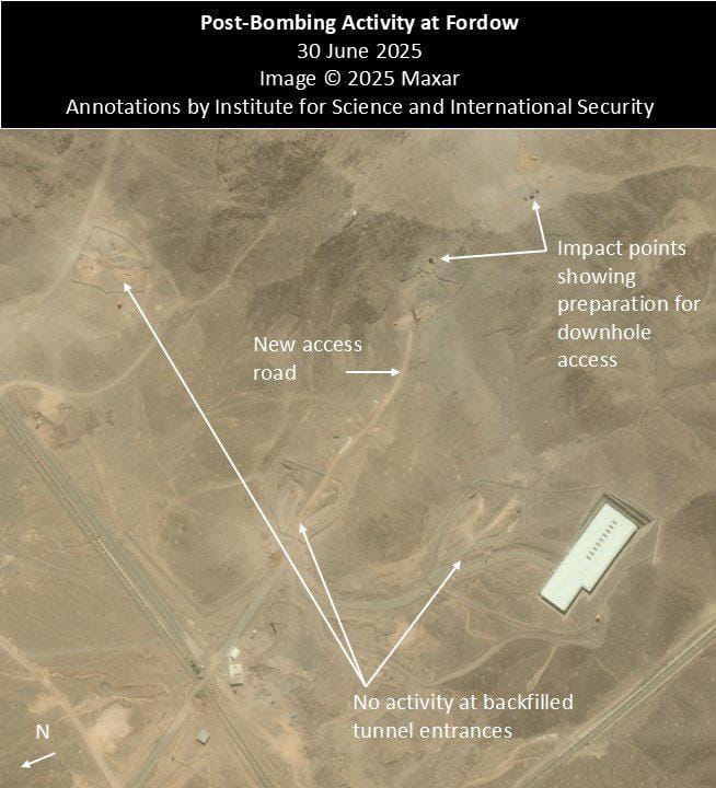Maxar Technologies 昨日的衛星影像可見福爾多現場仍在進行作業。 圖：翻攝自 X @Osint613