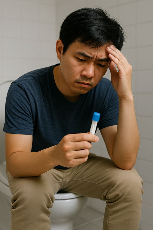 大腸癌有越來越年輕化趨勢！台大研究指40歲起做糞便潛血免疫檢查(FIT)，可顯著降低大腸癌發病與死亡率。 圖：ChatGPT AI生成 / 曾郡秋 製