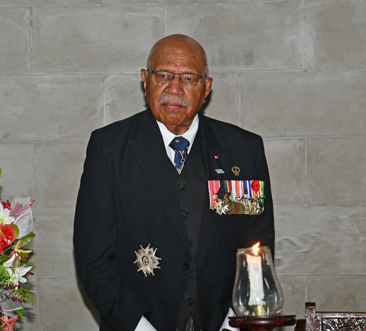 斐濟總理蘭布卡（Sitiveni Rabuka）在澳洲表態，堅決反對中國在南太平洋建立軍事基地。 圖：擷取自斐濟總理 Sitiveni Rabuka 的 X。