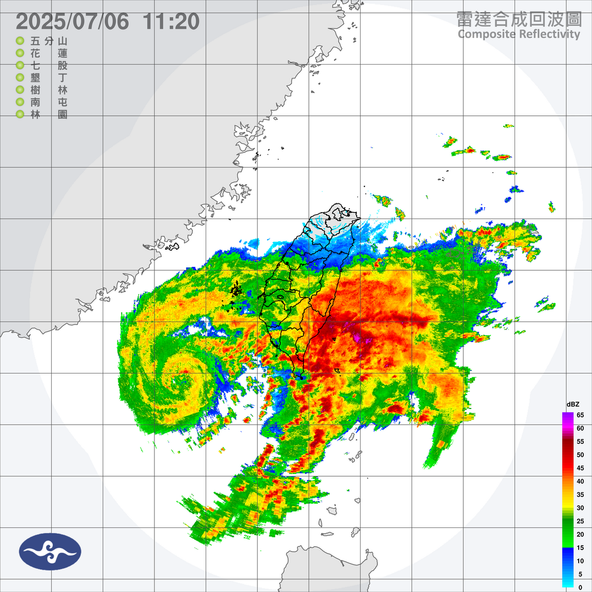 丹娜絲颱風暴風圈最快今(6)天下午至傍晚接觸澎湖或本島西南方陸地。 圖：取自中央氣象署