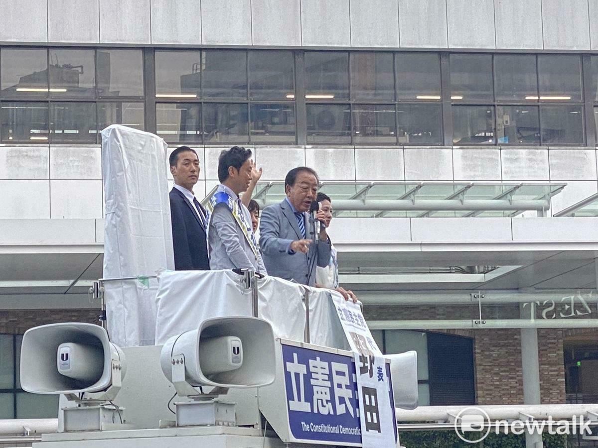 如果自公在參眾兩院都不過半而只好下野的話，在野黨第一黨的立憲民主黨黨魁野田佳彥還是最可能梅開二度而出任總理。 圖：劉黎兒攝