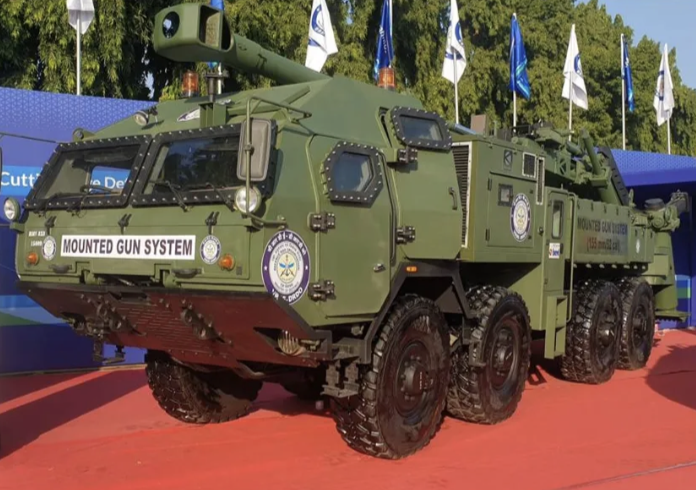 印度陸軍針對一款新型「車載火砲系統（MGS）」展開一系列的測試。 圖：擷取自《騰訊網》