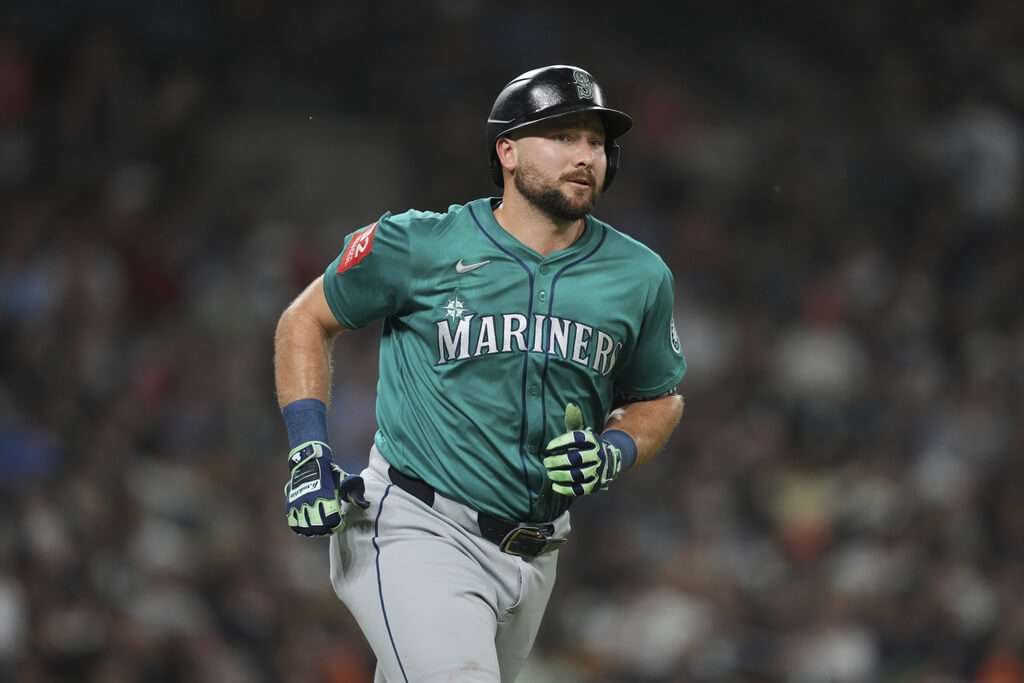 美國職棒大聯盟MLB西雅圖水手強棒拉利（圖）12日扛出本季第37、38轟。（美聯社）