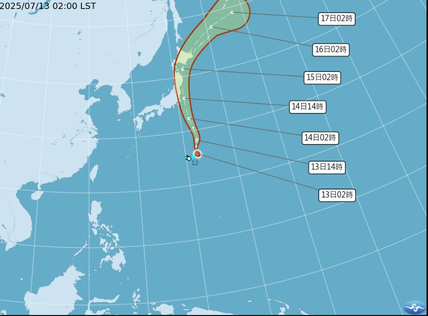 原本位於日本南方海面的熱帶性低氣壓，已在今晨2時增強為今年第5號颱風「百合」（NARI）。對台灣無影響。