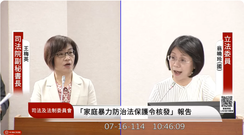 國民黨立委翁曉玲。 圖：擷取自國會頻道