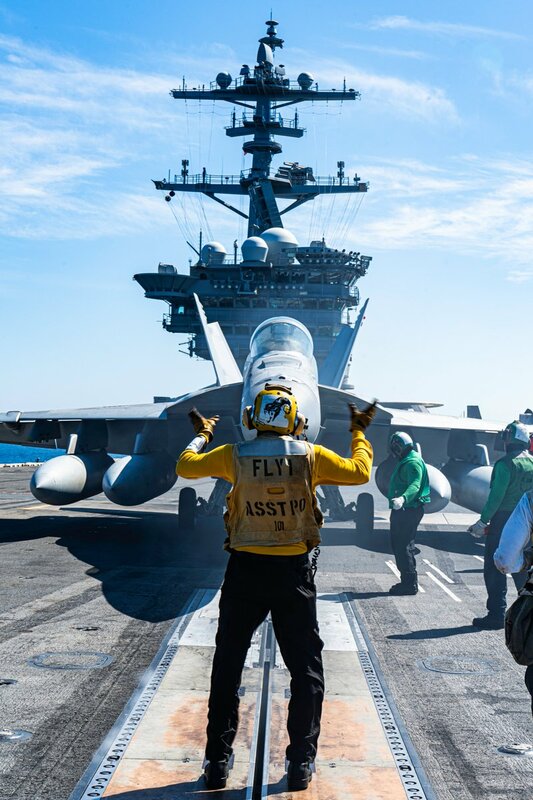 美國海軍「華盛頓號」航空母艦將搭載F-35C加入「護身軍刀2025」聯合軍演。 圖：翻攝「X」@USPacificFleet