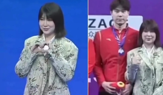 自稱是中國泳將「覃海洋未婚妻」的網紅多肉飽飽。 圖 : 翻攝自極目新聞