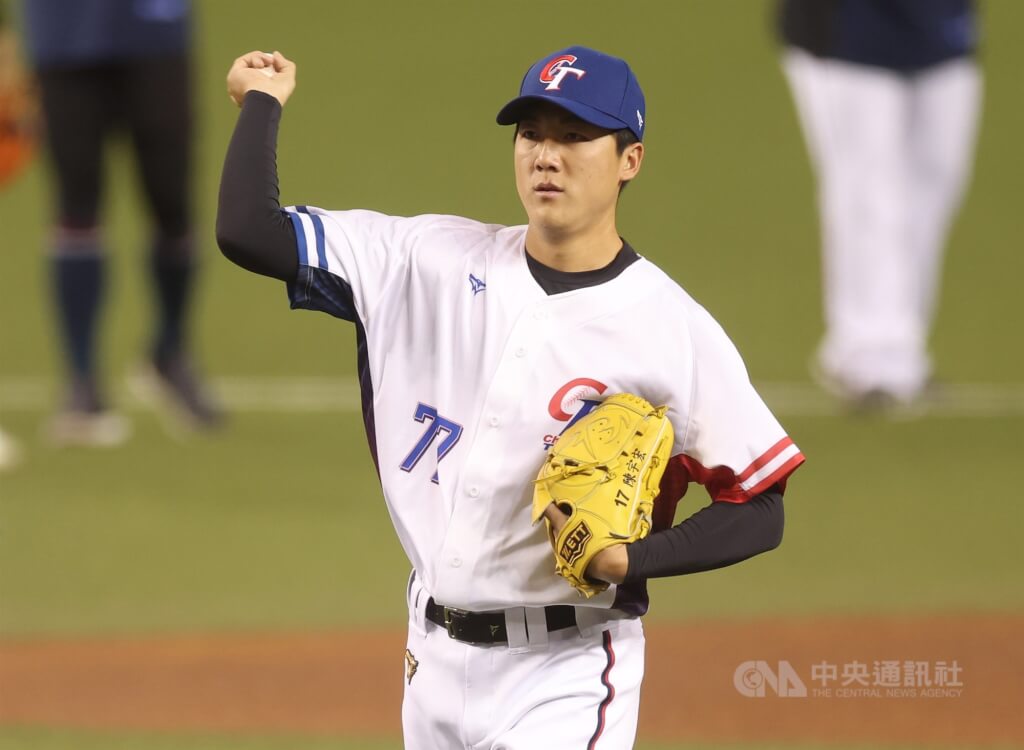 中職明星賽明星對抗賽首戰，TEAM TAIWAN派出陳宇宏（圖）先發。（中央社檔案照片）