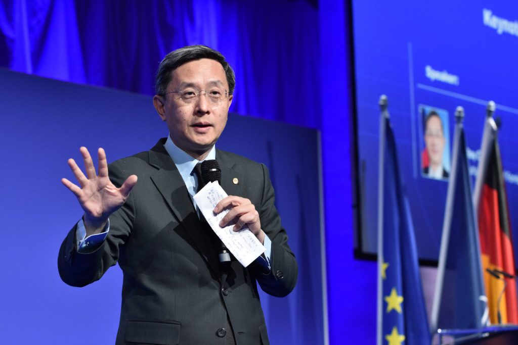 台灣駐歐盟兼駐比利時代表李淳過去出席德國「柏林安全會議」（Berlin Security Conference）年會開幕式，並發表專題演說。 圖：BS／Trenkel