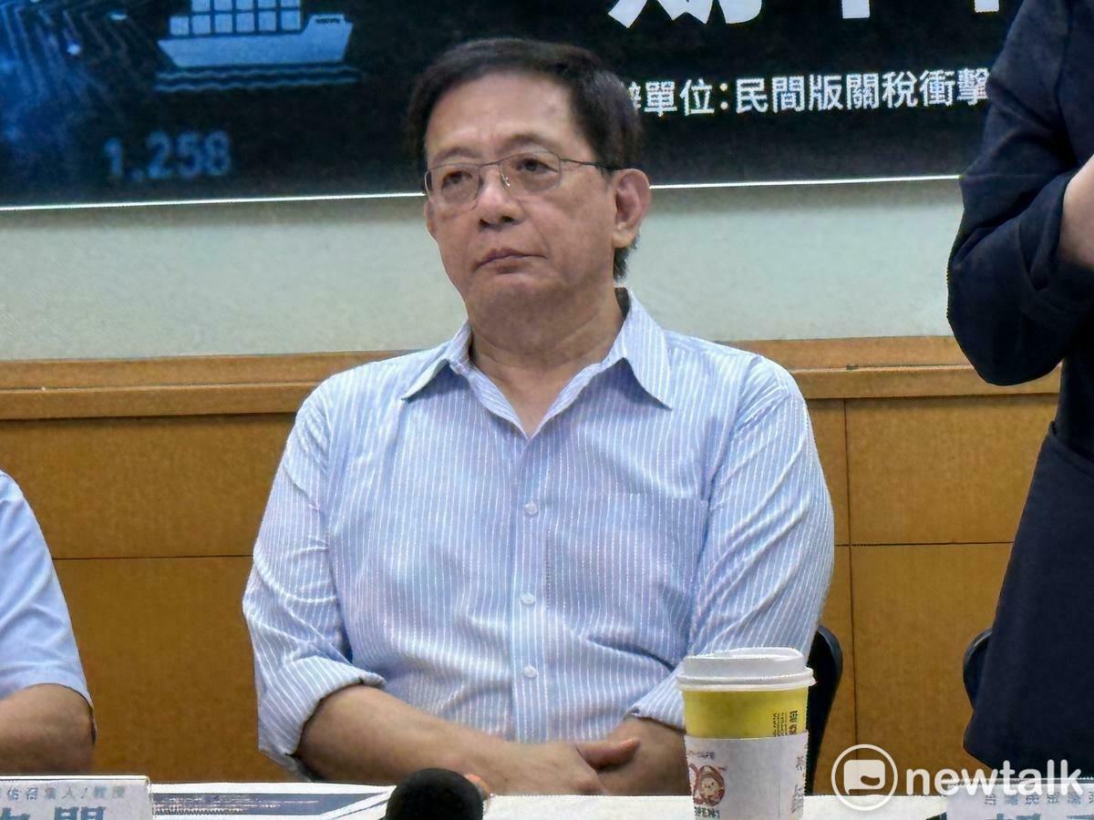 民間版因應美國關稅衝擊影響評估召集人、前台大校長管中閔。 圖：周煊惠 ／ 攝