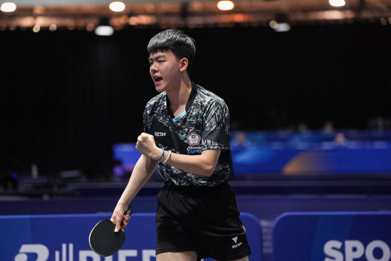 高雄桌球選手「柚子同學」高承睿表現精彩，獲陳其邁肯定。 圖：大專體總/提供