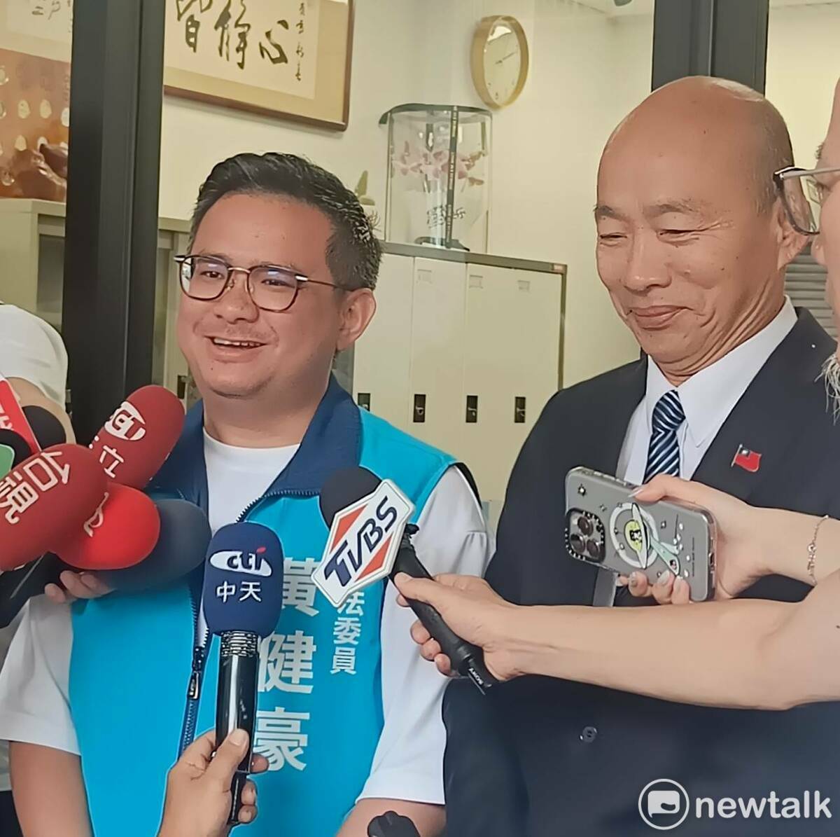 立法院長韓國瑜今天到台中為黃健豪站台並且車掃。 圖：唐復年/攝
