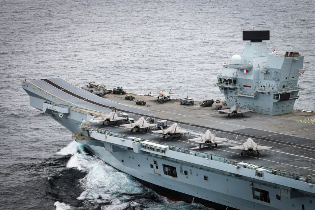 圖為英國海軍「威爾斯親王號」航空母艦。 圖：英國國防部提供