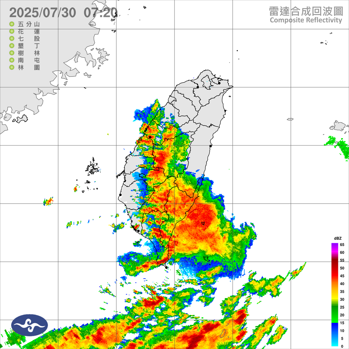 水氣多雨彈猛灌10縣市! 高雄下到一片紫爆山區須嚴防「超大豪雨」