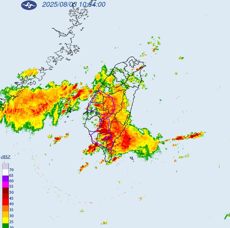 氣象署對7縣市發布大雷雨即時訊息。 圖：取自中央氣象署