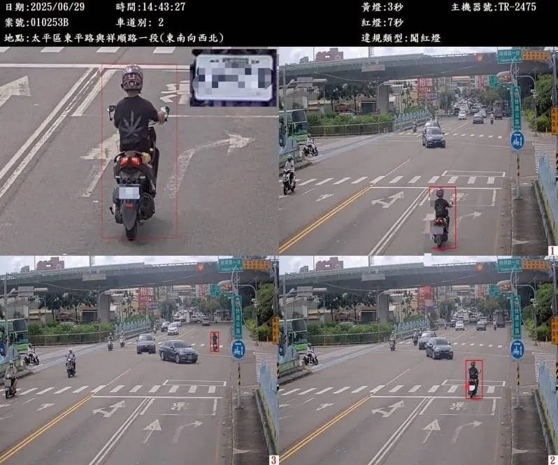 透過科技執法台中市今年1到7月交通事故比去年同期減少516件。 圖：台中市警局提供