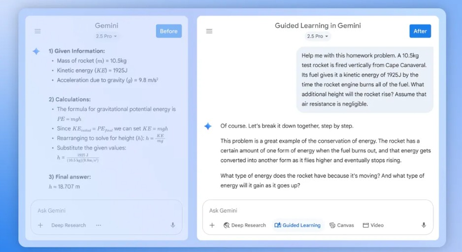 科技巨擘Google為了透過AI技術提升用戶的學習成效，昨（6）日宣布將為Gemini 導入「引導式學習」功能。 圖：翻攝自Google The keyword