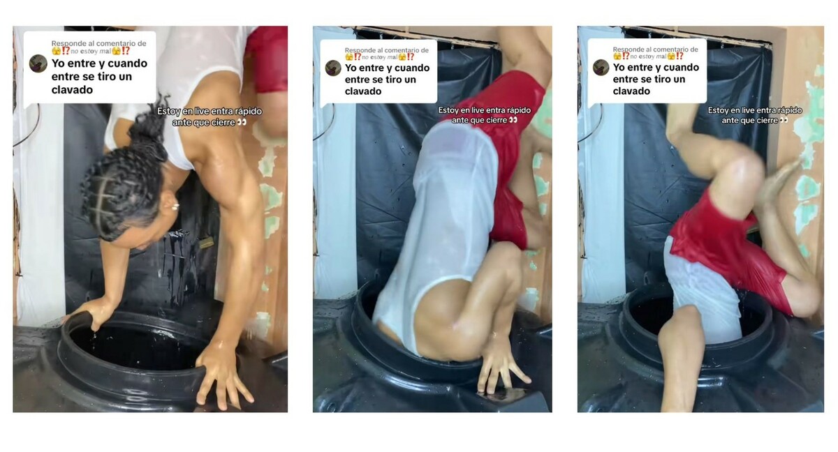近日外媒與社群平台上瘋傳一段男子在進行「TikTok 水箱挑戰」時溺水的影片。 圖：翻攝自 TikTok