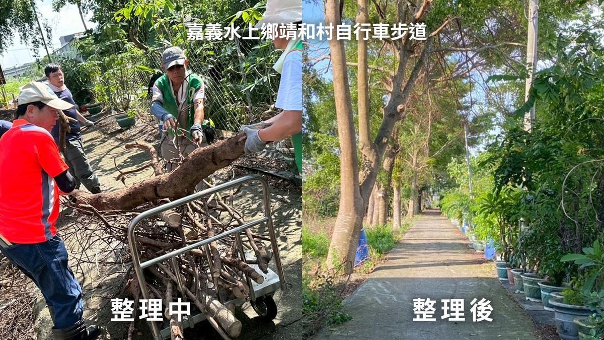 民進黨台北市黨部主委張茂楠帶領50名黨工與志工南下嘉義縣水上鄉協助重建 圖：民進黨台北市黨部提供