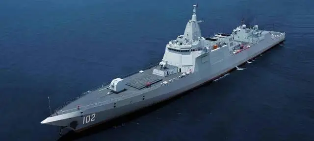 中國055型大型驅逐艦。 圖：翻攝自 騰訊網