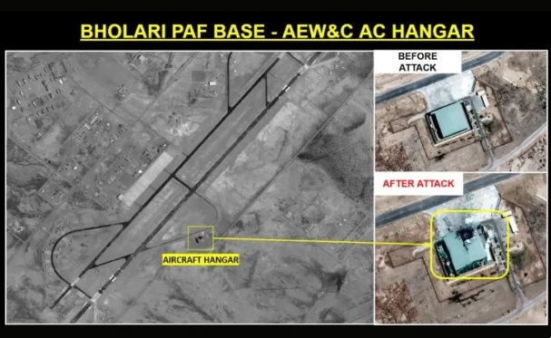 辛格聲稱擊落6架巴國軍機，卻未公布任何證實擊落巴基斯坦軍機的證據，相關言論遭到中國媒體質疑，認為印軍可能僅在打擊巴基斯坦空軍基地時，對巴基斯坦軍機造成損傷。圖為遭到印軍打擊的伯拉利空軍基地。 圖：翻攝自 騰訊網 樞密院十號