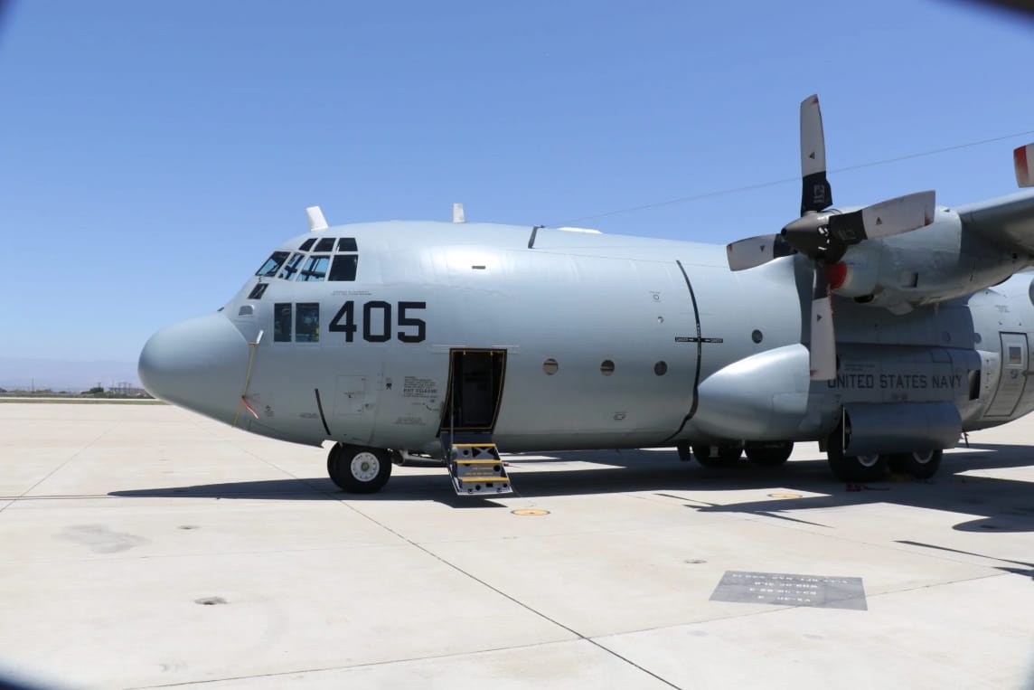 美澳「護身軍刀」軍演，美國海軍出動KC-130T戰術加油暨運輸機，扮演模擬飛彈角色。 圖：翻攝US Navy