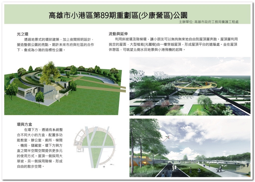 小港少康公園將開工，是繼高坪特定區闢建17公頃的熱帶植物園區後，小港區第2個大型公園綠地，完工後將可改善生活品質、促進區域繁榮發展。 圖：高雄市政府/提供