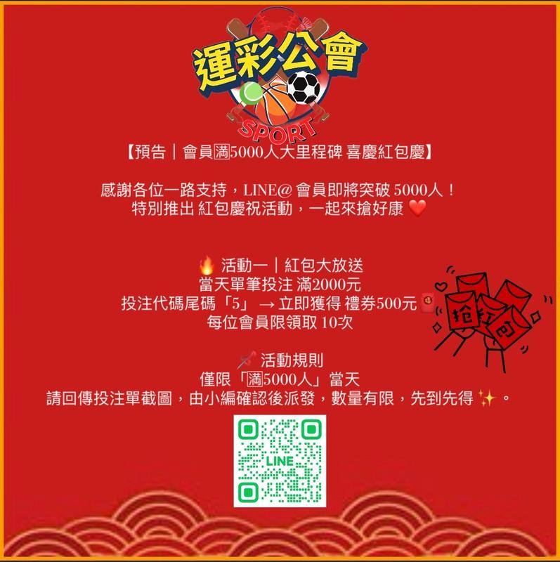 活動一紅包大放送。 圖：運彩公會/提供