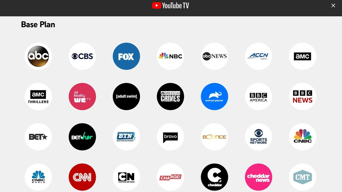 YouTube若未能與Fox Corporation於周三東部時間下午五點前達成協議，可能會將Fox頻道下架。 圖：翻攝自YouTube TV官網