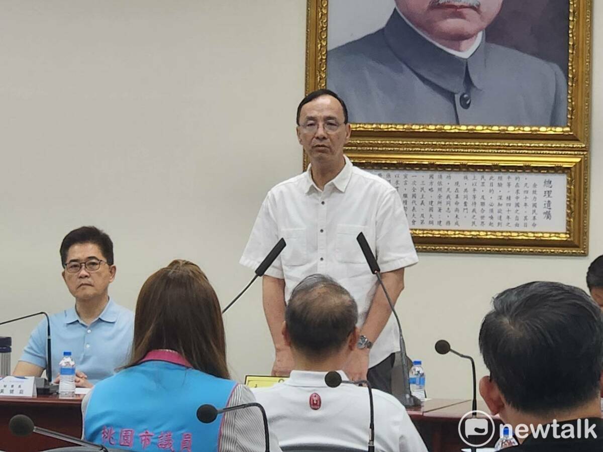 國民黨朱立倫今（27日）主持中常會，就接棒黨主席一事，再度向國民黨內喊話。 圖：黃建豪/攝（資料照）