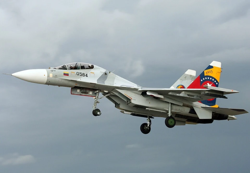 委內瑞拉Su-30MK2 戰機為委空軍王牌。 圖：翻攝自騰訊新聞@零度