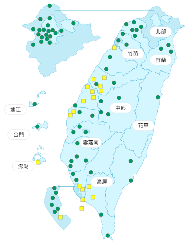 環境部公布各地空氣品質概況。 圖：環境部提供