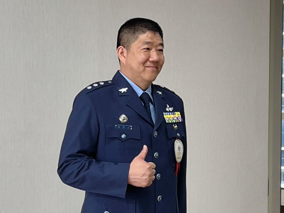 國軍第五戰術混合聯隊督察科科長董鼎山上校。 圖：金大鈞/攝