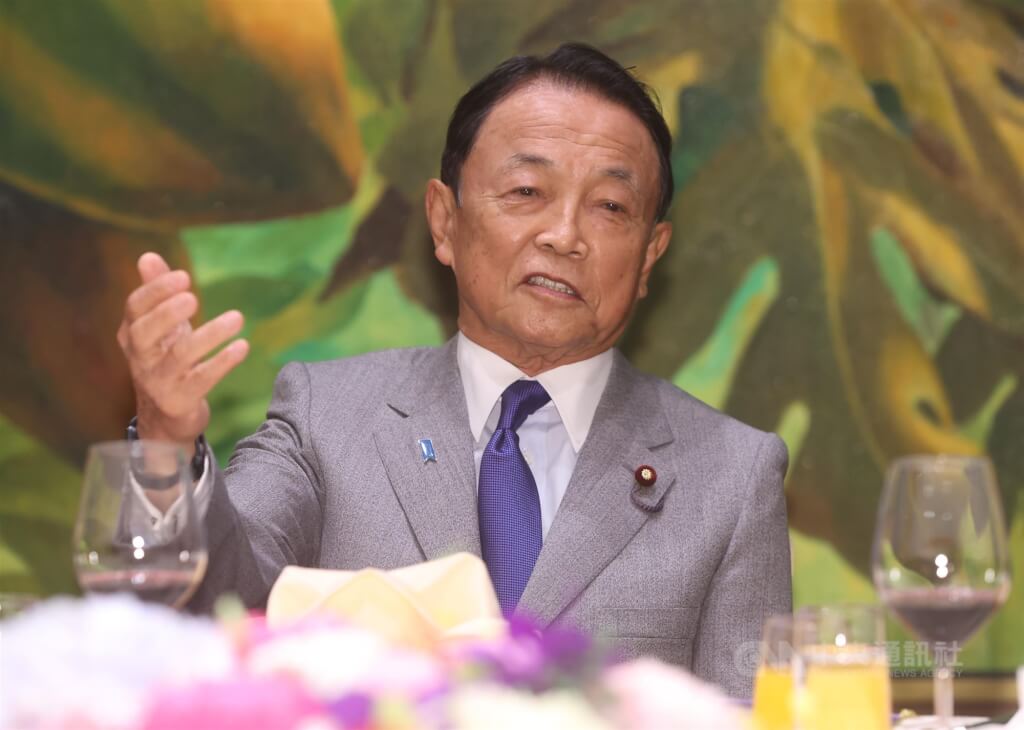前日本首相麻生太郎。（中央社檔案照片）
