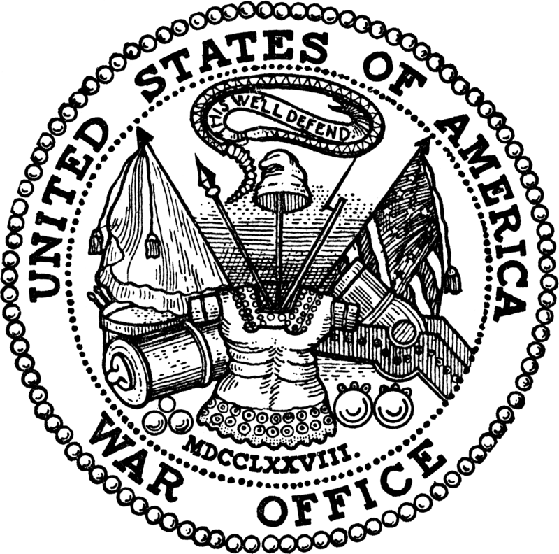 1949年改名前美國戰爭部徽章。 圖：翻攝維基百科/United States Department of War/公有領域