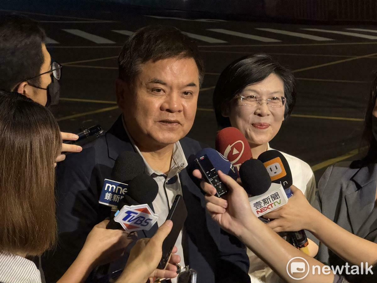 賴清德宴請綠委，莊瑞雄、林岱樺受訪。 圖：高逸帆／攝